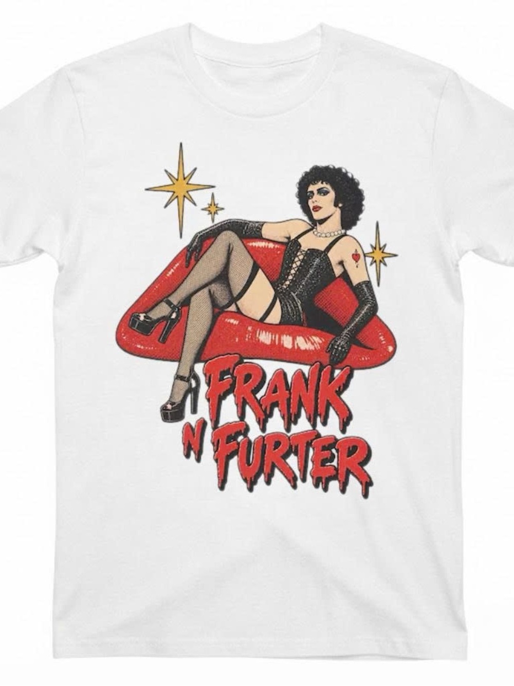Frank N Furter Graphic White Tee Tim Curry Shirt